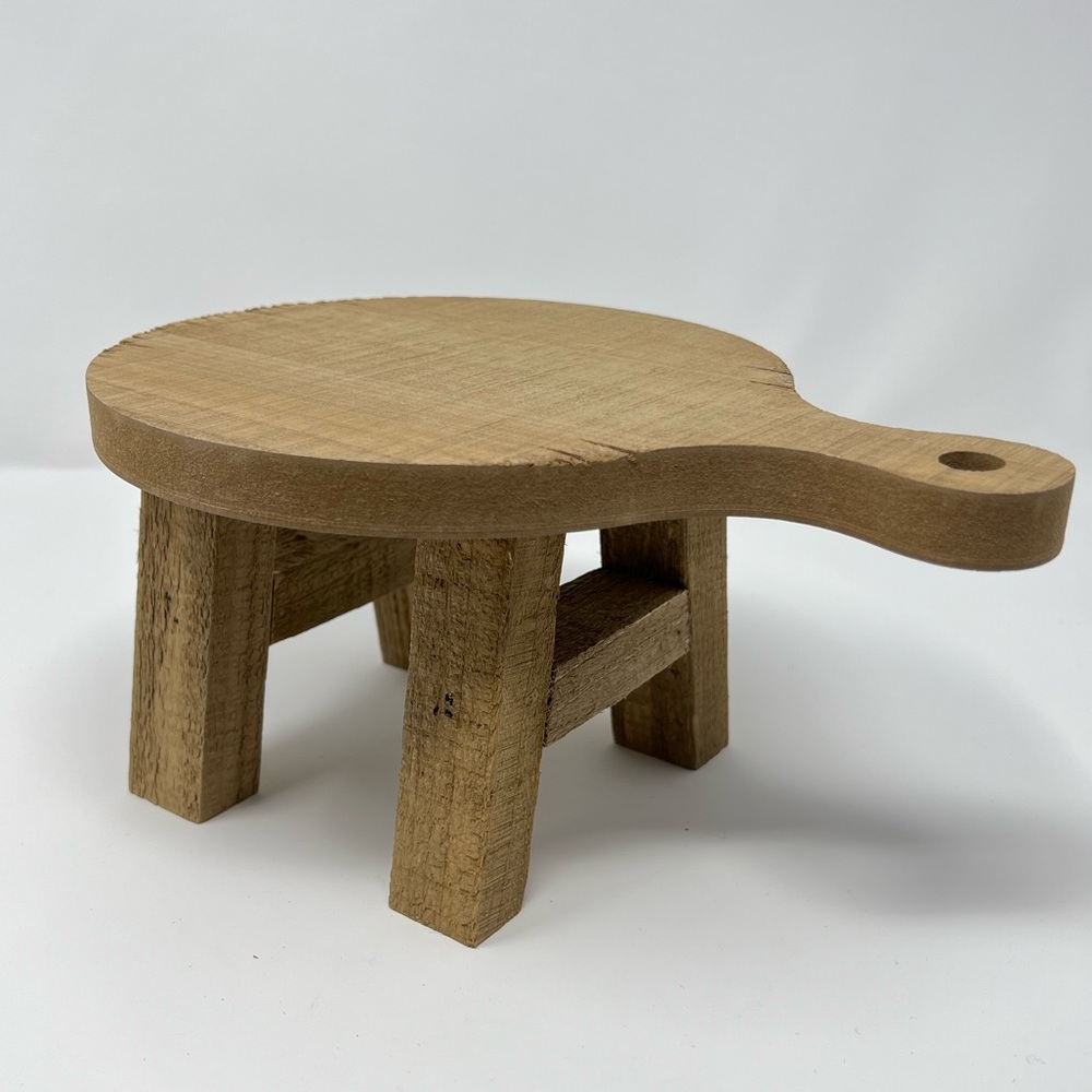 Small Wood Pedestal Stand Riser Home Decor Mini Wooden Display Stool Plant Room